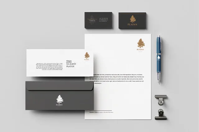 Platan — branding, ukážka práce Verteco