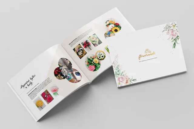 Flowermade — katalógy, letáky a print, ukážka práce Verteco